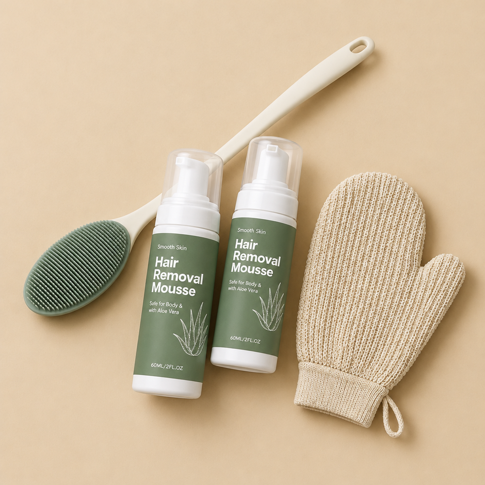Two bottle bundle with free back applicator and exfoliating mitt